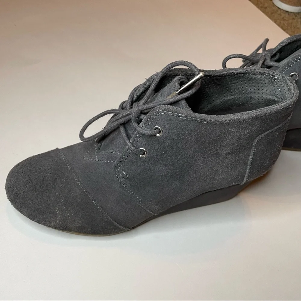 Gray Toms Wedges